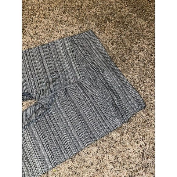 Athleta Exercise Brand Gray & White Striped Leggings Yoga Tights women’s Medium - Picture 10 of 12